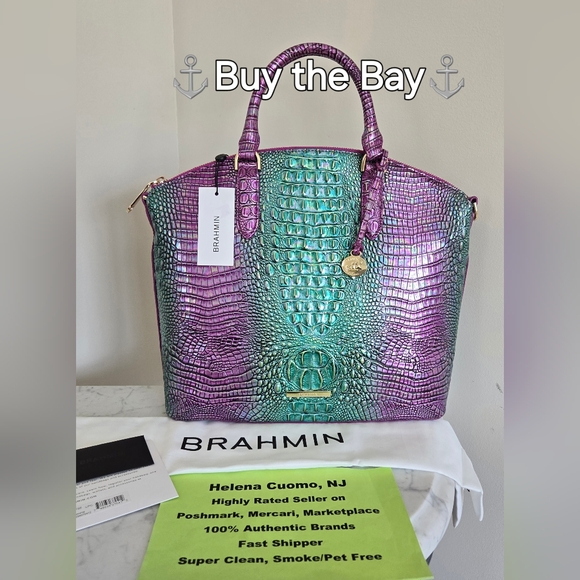 Brahmin Large Duxbury Satchel Hyacinth Ombre Mini Melbourne - Picture 15 of 15